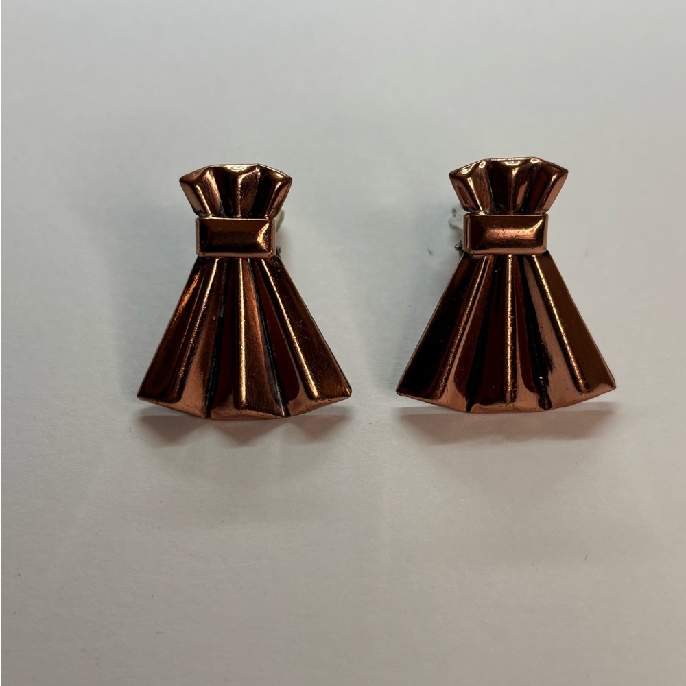 RENOIR VINTAGE COPPER EARRINGS - Picture 5 of 5